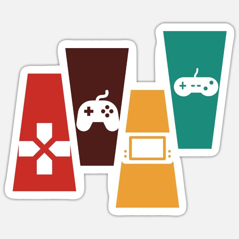 Vintage Retro Console Console Gift Idea Sticker size S (10 x 10 cm)