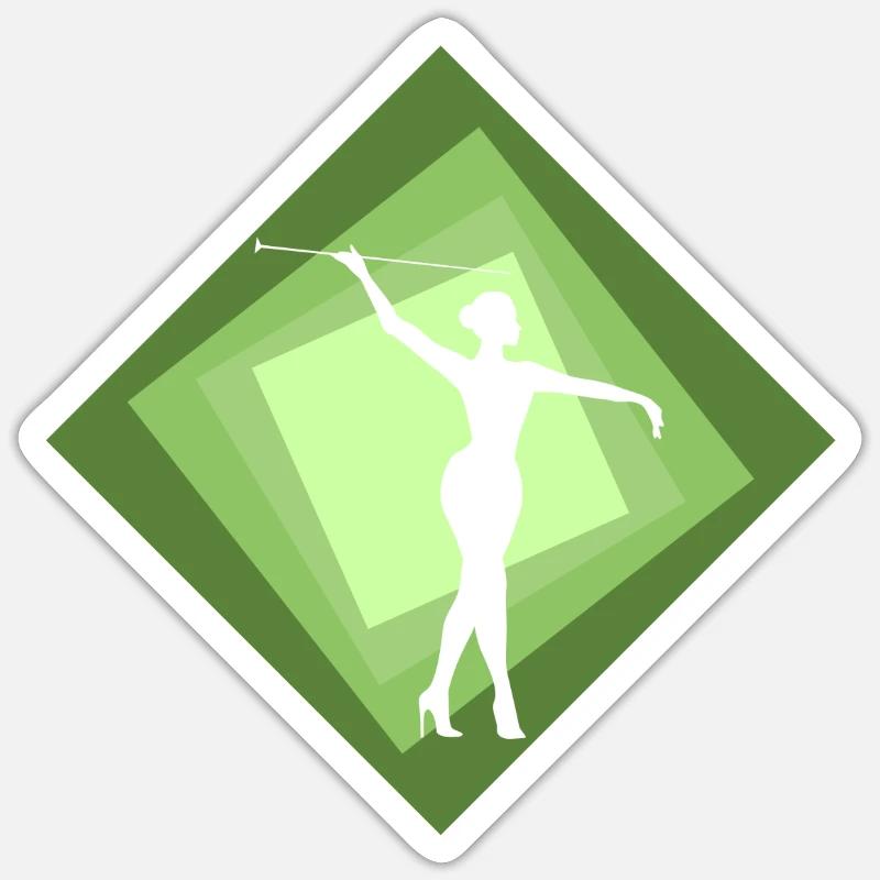 Baton Twirling Dancing Dancing - Sticker size S (10 x 10 cm) - white matte
