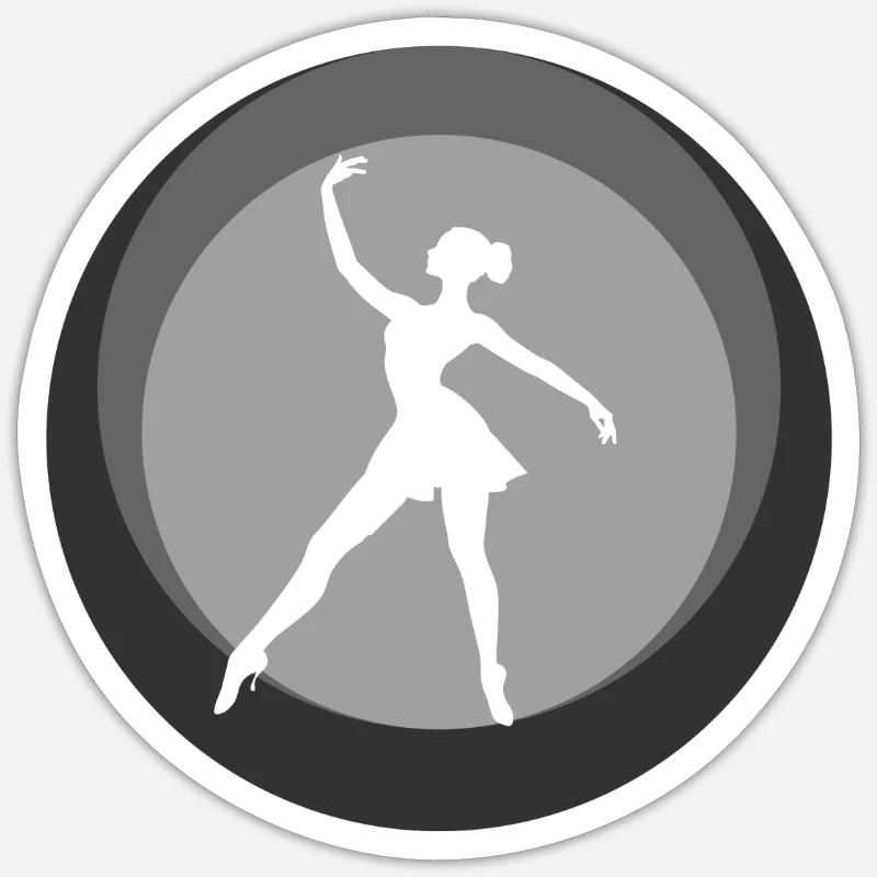 Danseuse de ballet Danseuse de ballet Danseuse de ballet Sticker taille S (10 x 10 cm)