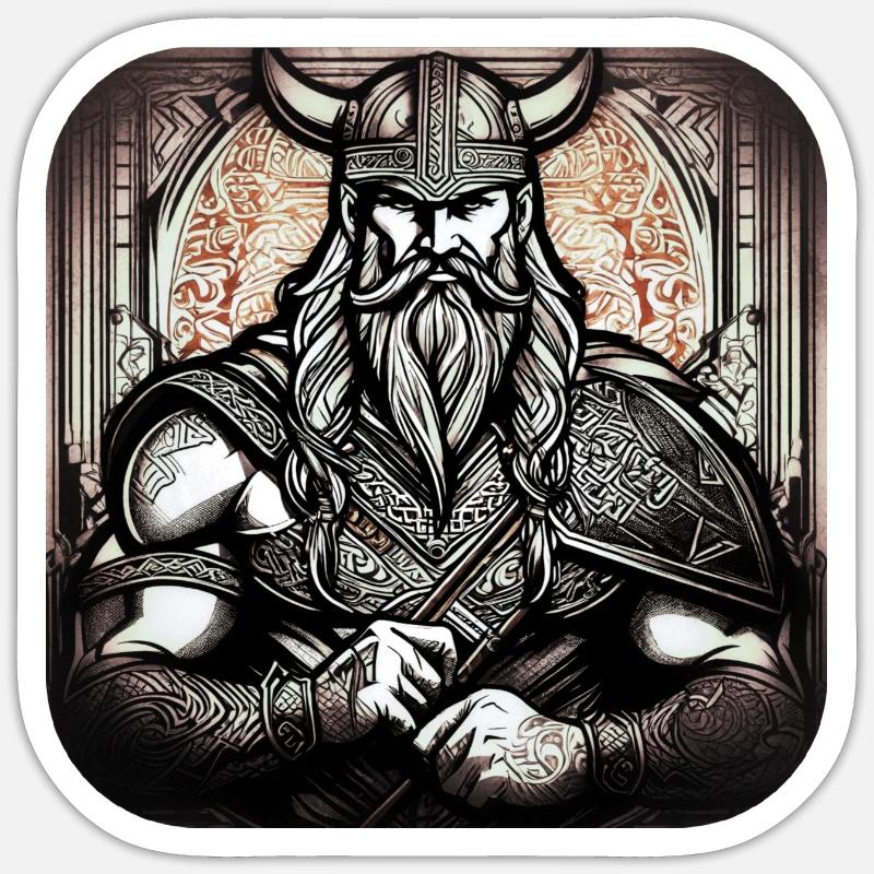 Stolzer Wikinger Krieger Germane Sticker Größe S (10 x 10 cm)