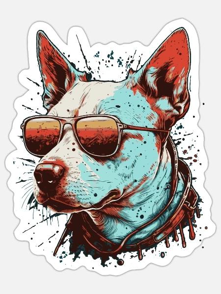 Cooler Englischer Bullterrier - Sticker Größe S (10 x 10 cm) - Mattweiß