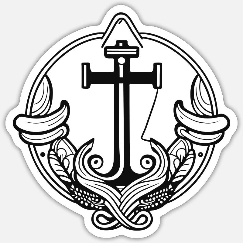 Anchor design for seafarers Sticker size S (10 x 10 cm)