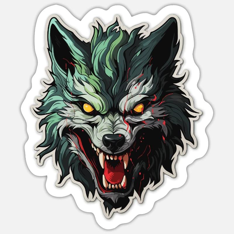 Wolf - Illustration - Sticker size S (10 x 10 cm) - white matte