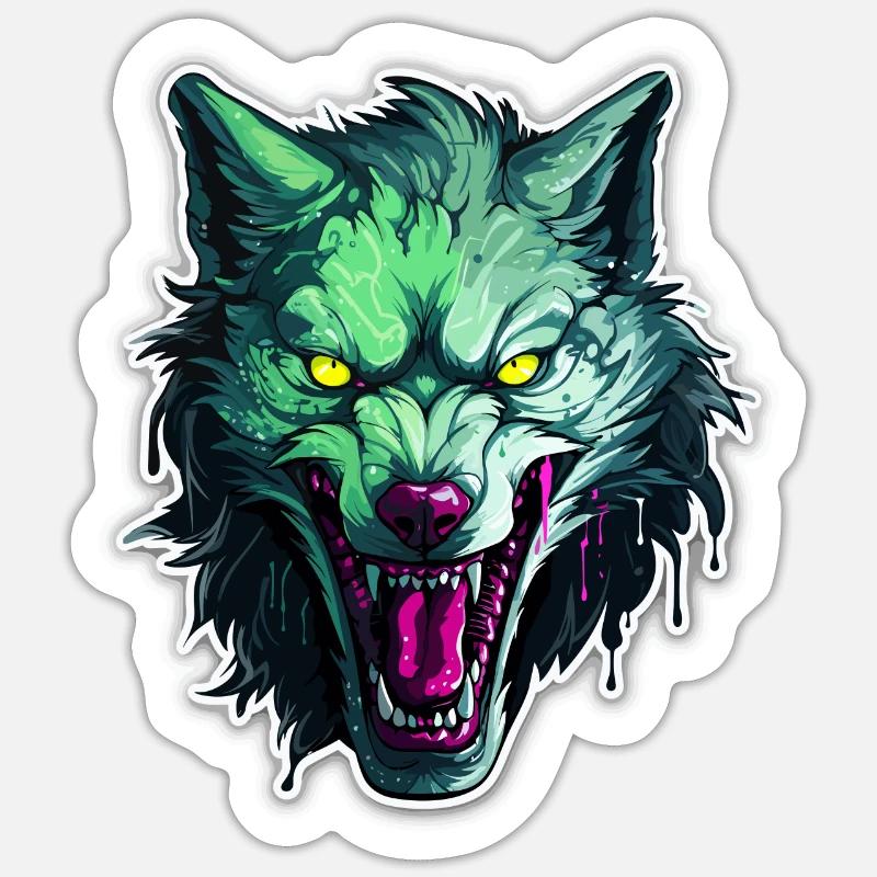 Wolf - Illustration - Sticker size S (10 x 10 cm) - white matte
