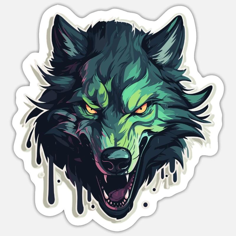 Wolf - Illustration - Sticker size S (10 x 10 cm) - white matte