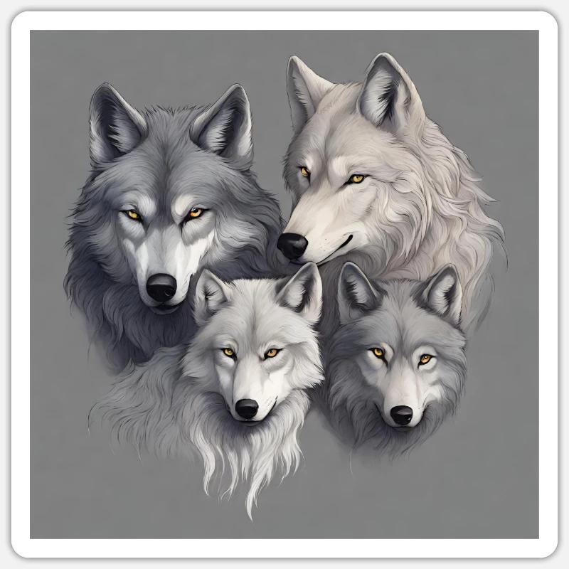 Wolfsrudel Sticker Größe S (10 x 10 cm)