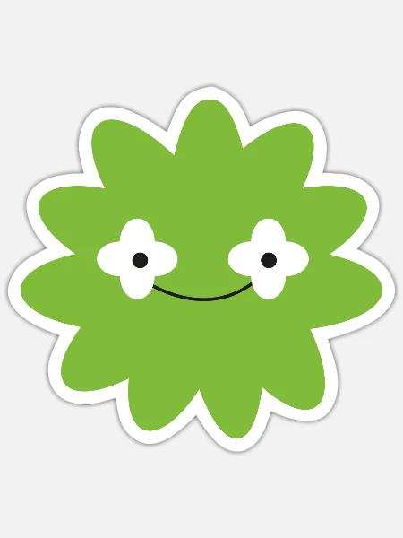 japanische Blume Blumengesicht Gesicht - Sticker Größe S (10 x 10 cm) - Mattweiß