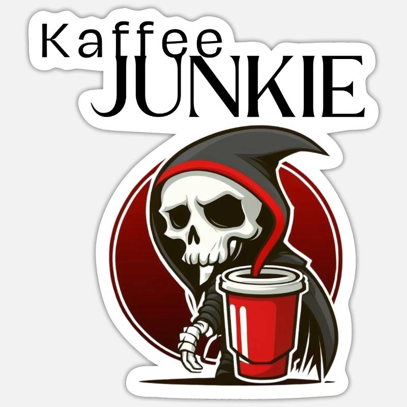 Kaffee Junkie Sticker Größe S (10 x 10 cm)
