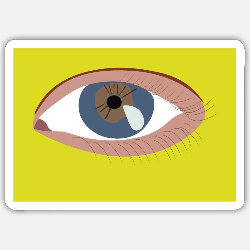 Oeil - Sticker taille S (10 x 10 cm) - blanc mat