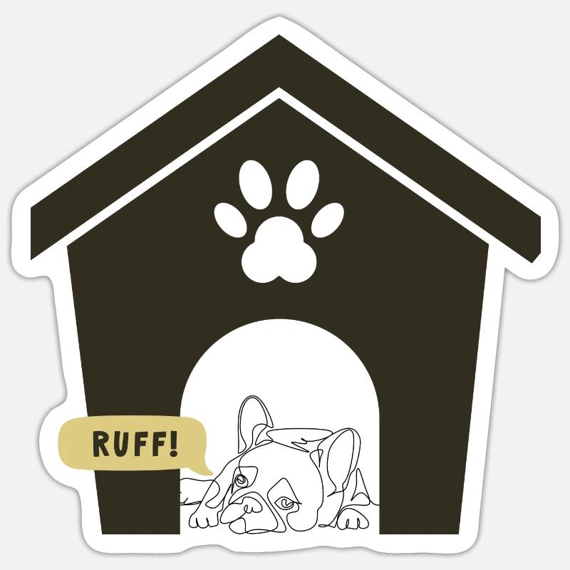 Ruff Day Dog Design - Sticker size S (10 x 10 cm) - white matte