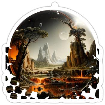 Humanity's dream of exploring distant worlds - Sticker size S (10 x 10 cm) - white matte - Front