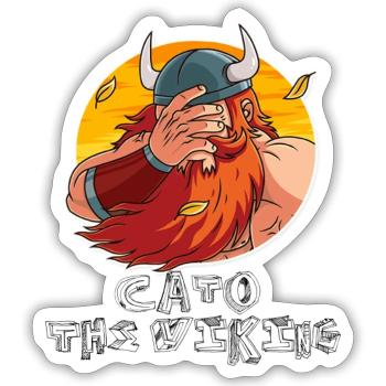 FacePalm Viking - Sticker size S (10 x 10 cm) - white matte - Front