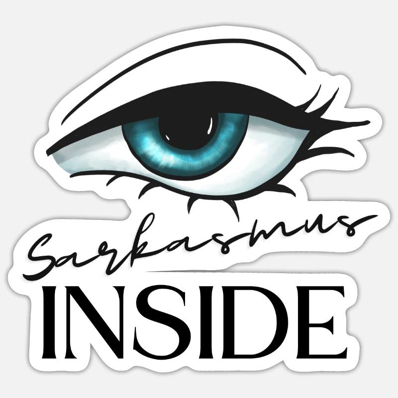 Sarkasmus inside - Sticker Größe S (10 x 10 cm) - Mattweiß