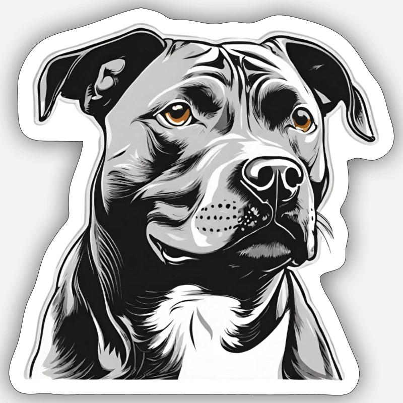 Staffordshire Terrier - Sticker size S (10 x 10 cm) - white matte