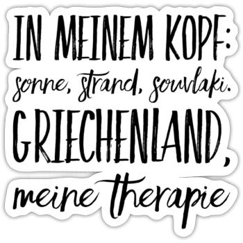 Lustiger Griechischer Spruch Griechenland Geschenk - Sticker Größe S (10 x 10 cm) - Mattweiß - Vorne