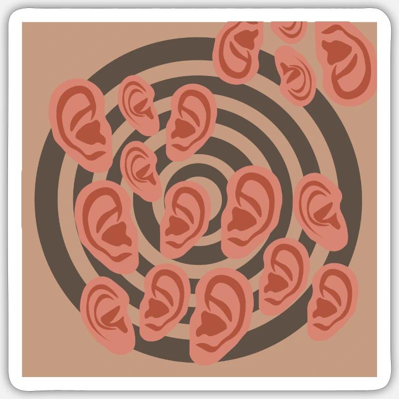 Vortex auriculaire - Sticker taille S (10 x 10 cm) - blanc mat