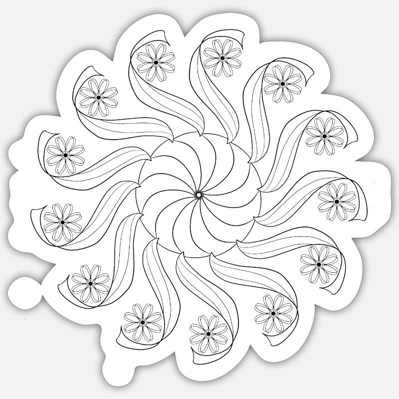 Mandala Carousel - Sticker size S (10 x 10 cm) - white matte