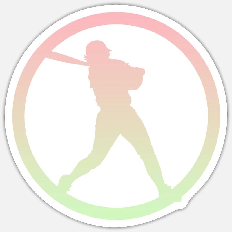 Raquette de softball Pitcher - Sticker taille S (10 x 10 cm) - blanc mat