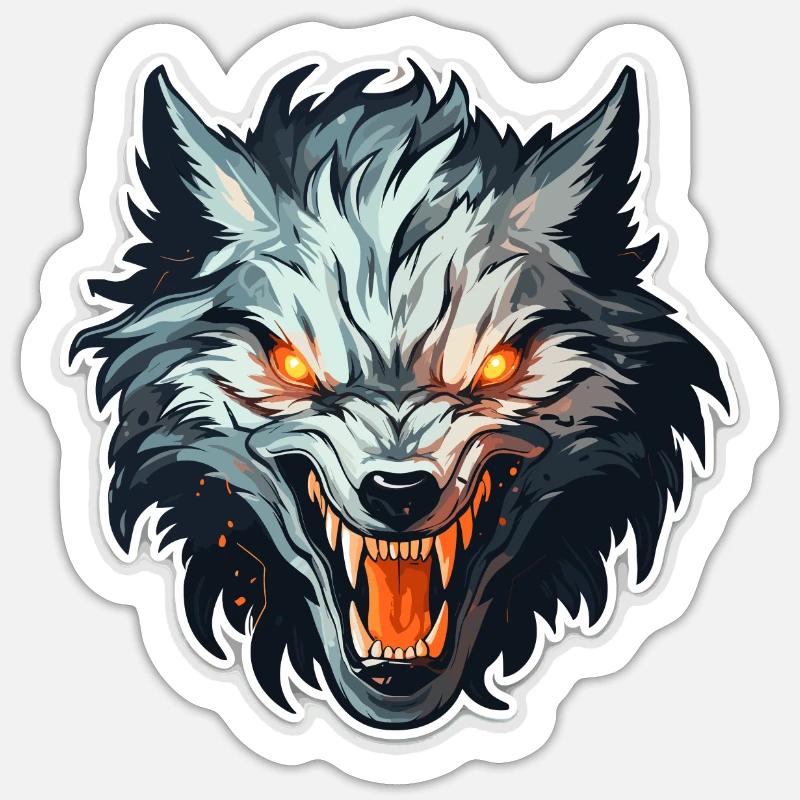 Wolf - Illustration - Sticker size S (10 x 10 cm) - white matte