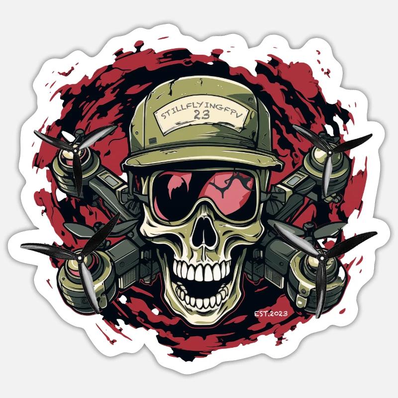 StillFlyingFPV Skull 23 Launch Edition Sticker size S (10 x 10 cm)