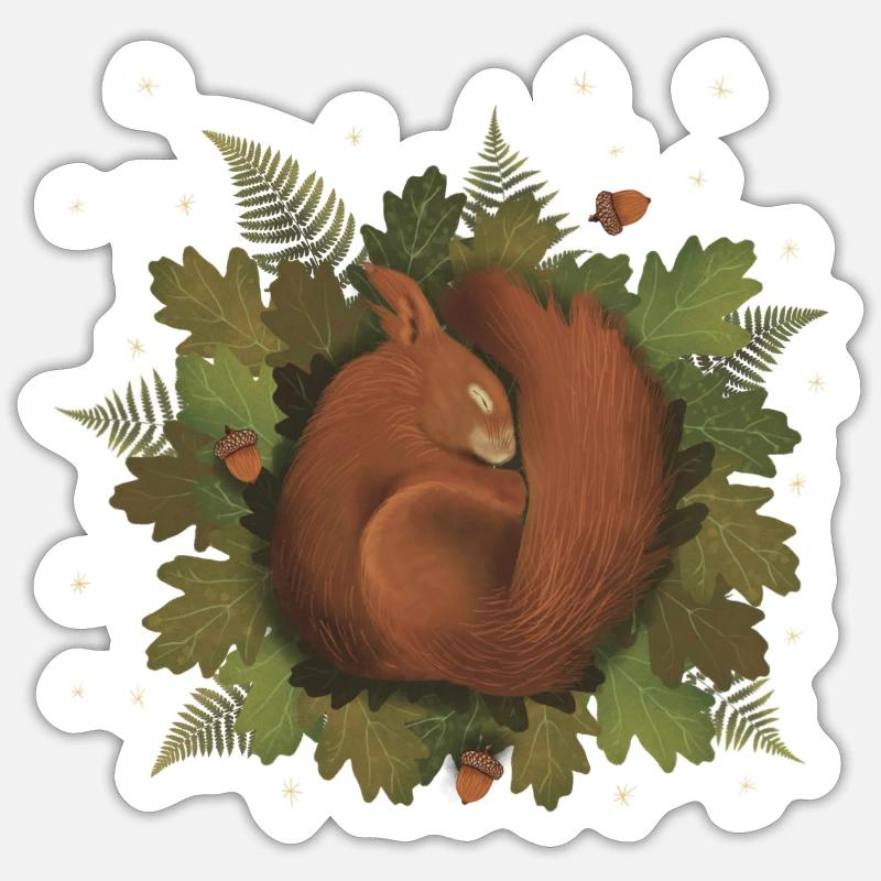 sleeping squirrel Sticker size S (10 x 10 cm)