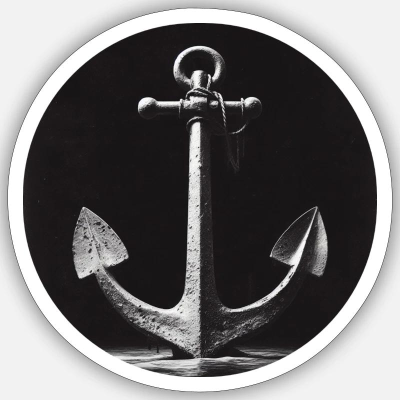 Anker grau - Sticker Größe S (10 x 10 cm) - Mattweiß