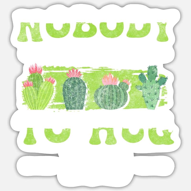 Cactus épines jardinier - Sticker taille S (10 x 10 cm) - blanc mat