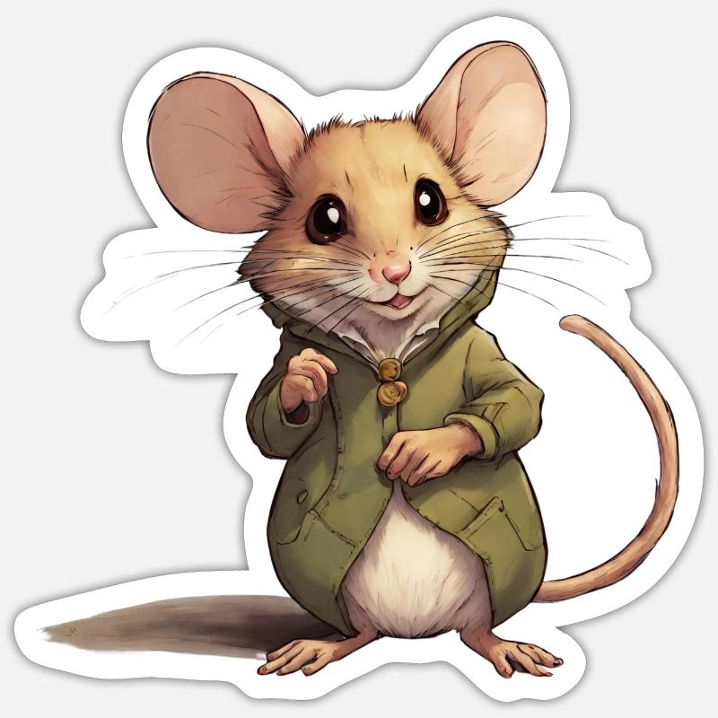 Dormouse with clothes Sticker size S (10 x 10 cm)