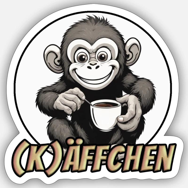 Käffchen - Sticker Größe S (10 x 10 cm) - Mattweiß