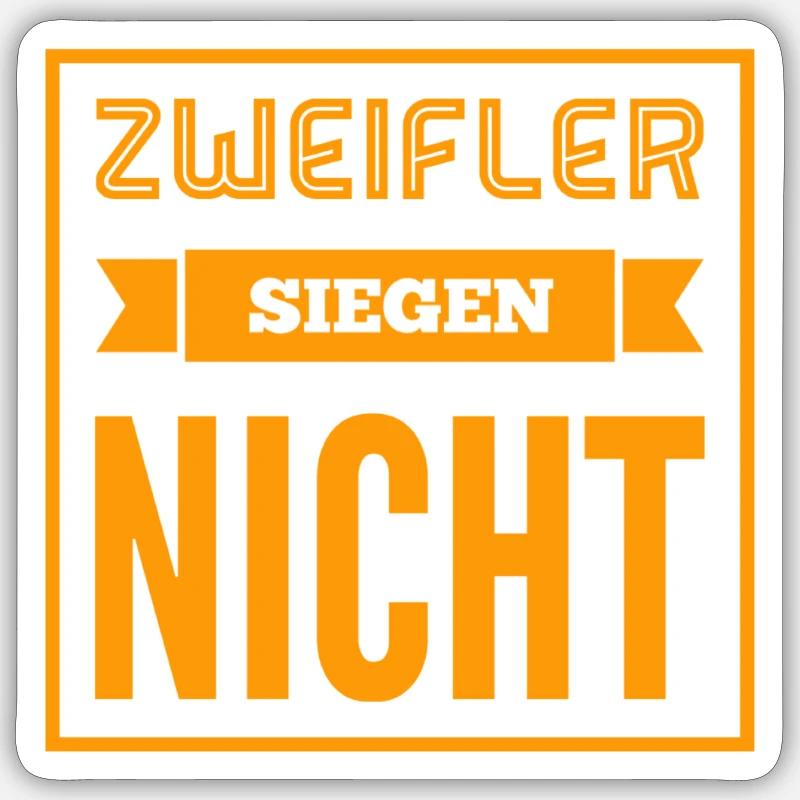 Siegertyp - Sticker Größe S (10 x 10 cm) - Mattweiß