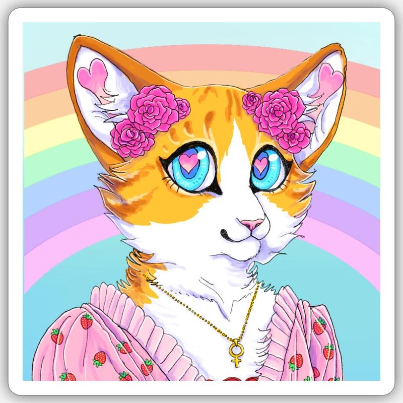 Baiser d’été - Sticker taille S (10 x 10 cm) - blanc mat