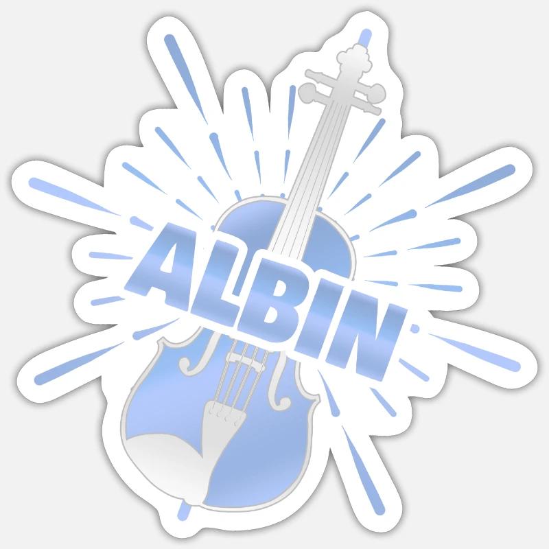 Cadeau pour Albin - Sticker taille S (10 x 10 cm) - blanc mat