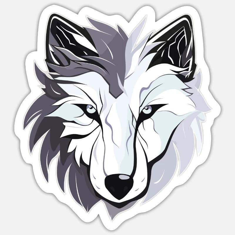 Wolf - Illustration Sticker Größe S (10 x 10 cm)