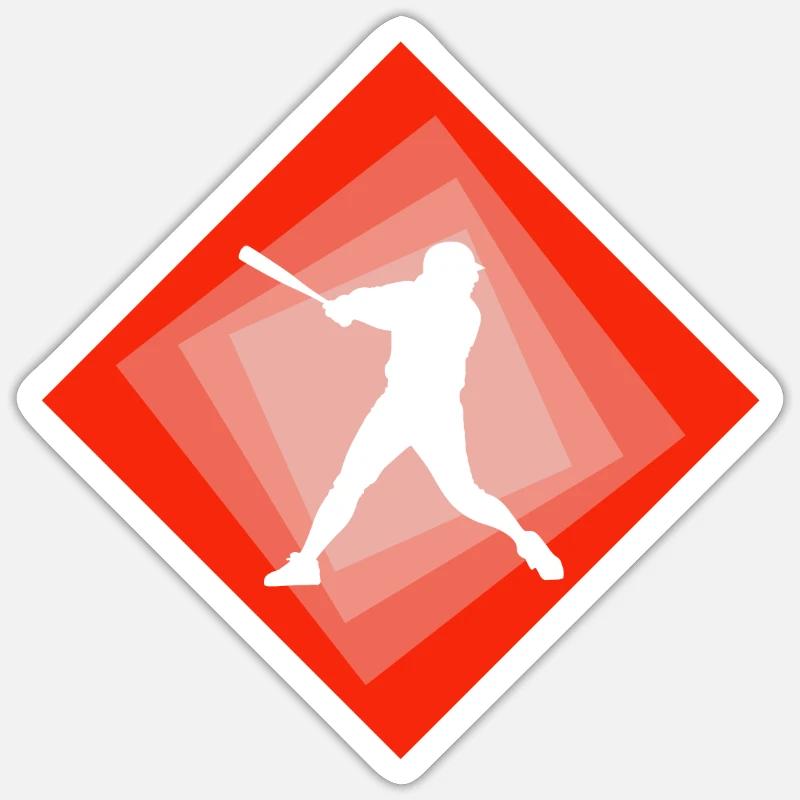 Softball Softball Battes Softball - Sticker taille S (10 x 10 cm) - blanc mat