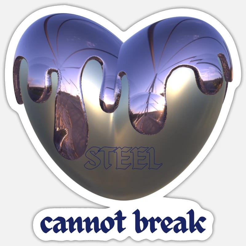 Steel cannot break - Sticker Größe S (10 x 10 cm) - Mattweiß