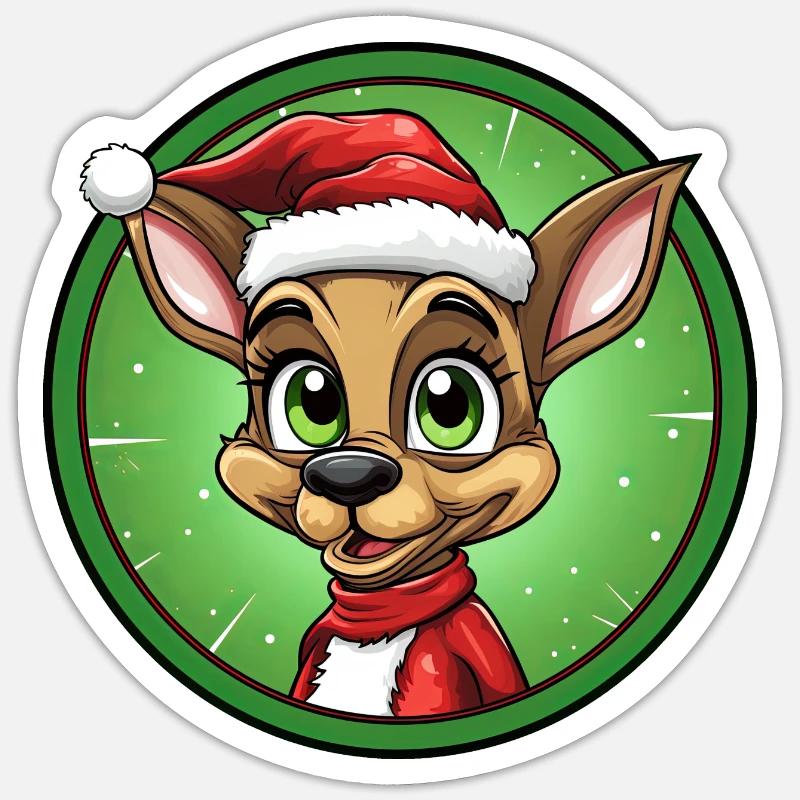 Noël fourmi - Sticker taille S (10 x 10 cm) - blanc mat