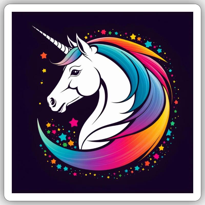Conception de licorne Sticker taille S (10 x 10 cm)