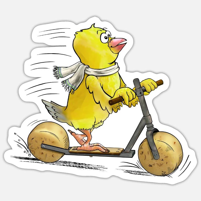 Harzer Roller - Sticker Größe S (10 x 10 cm) - Mattweiß
