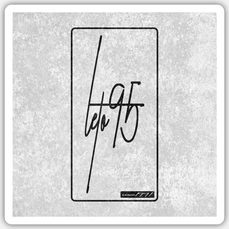 Leto Grey - Sticker Größe S (10 x 10 cm) - Mattweiß