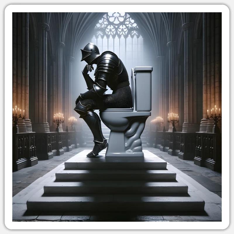 Fart Souls - Hollow Knight on Porcelain Throne #05 Sticker size S (10 x 10 cm)