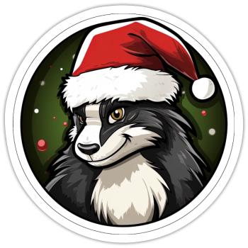 Skunks Christmas - Sticker size S (10 x 10 cm) - white matte - Front