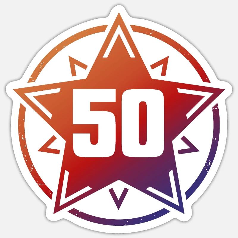 Super Star 50 - Sticker taille S (10 x 10 cm) - blanc mat