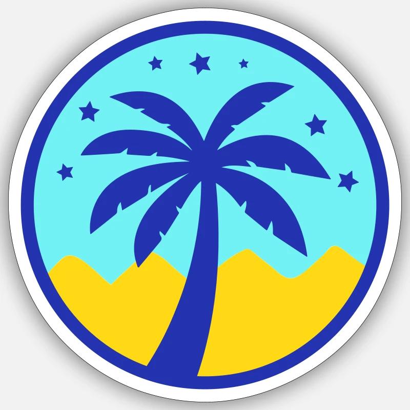 Palm Tree Pyramid - Sticker size S (10 x 10 cm) - white matte