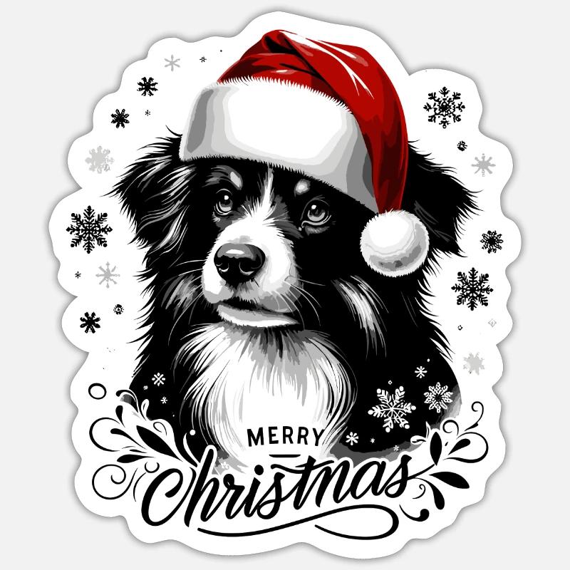 Border Collie Christmas - Affectionate Gift Sticker size S (10 x 10 cm)