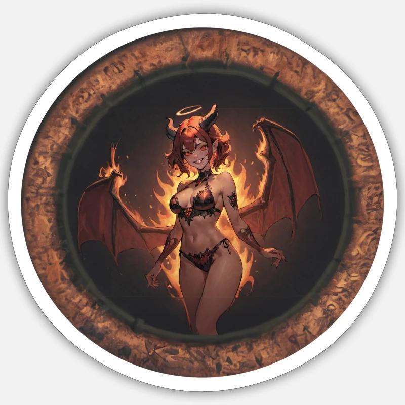 Seductive Demon - Sticker size S (10 x 10 cm) - white matte