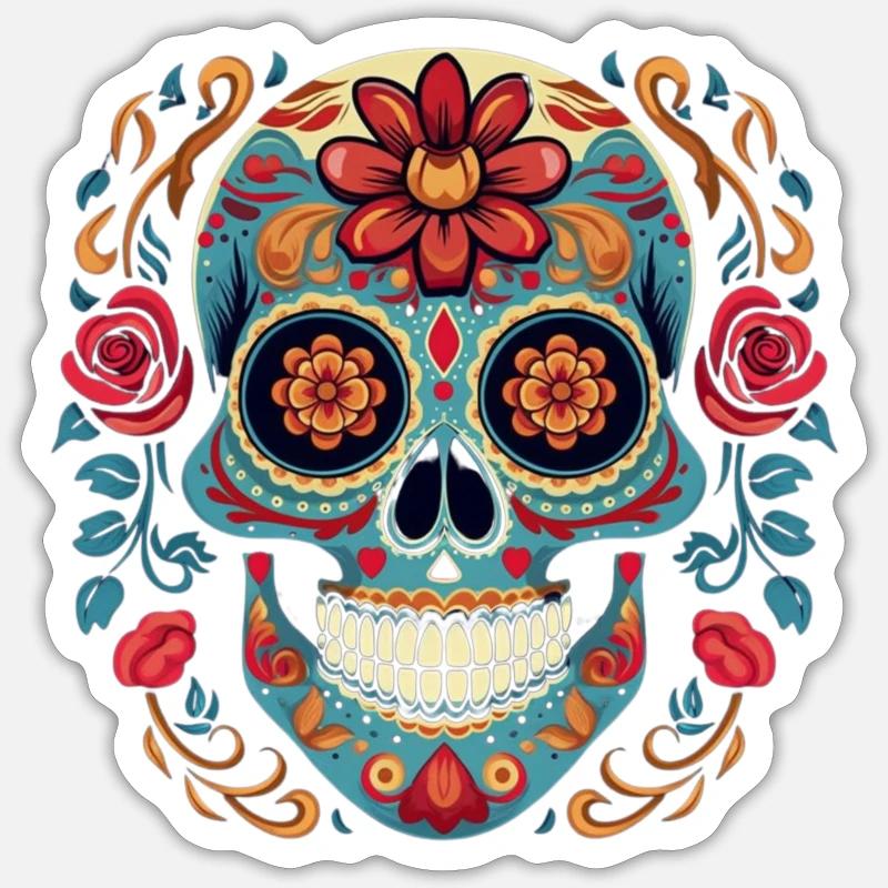 Calavera Sugar Skull Sticker size S (10 x 10 cm)