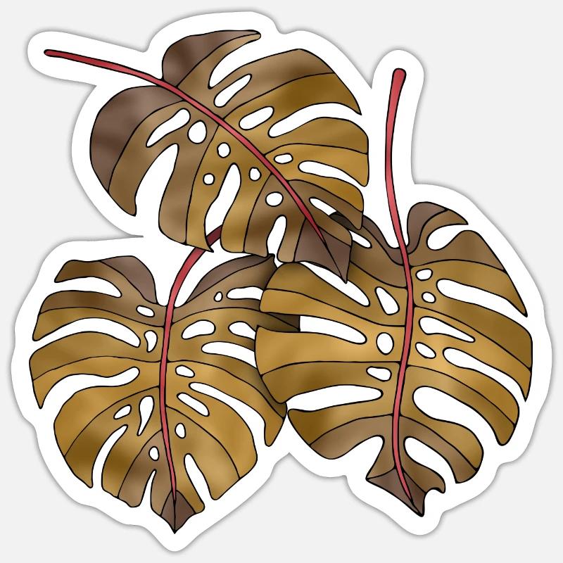 feuilles - Sticker taille S (10 x 10 cm) - blanc mat