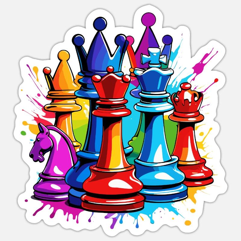 Chess / Pieces / Strategy / Brain Teaser / Nerd Sticker size S (10 x 10 cm)