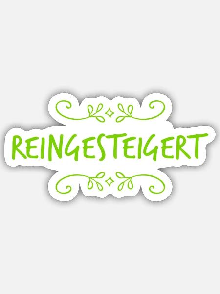 reingesteigert - Sticker Größe S (10 x 10 cm) - Mattweiß