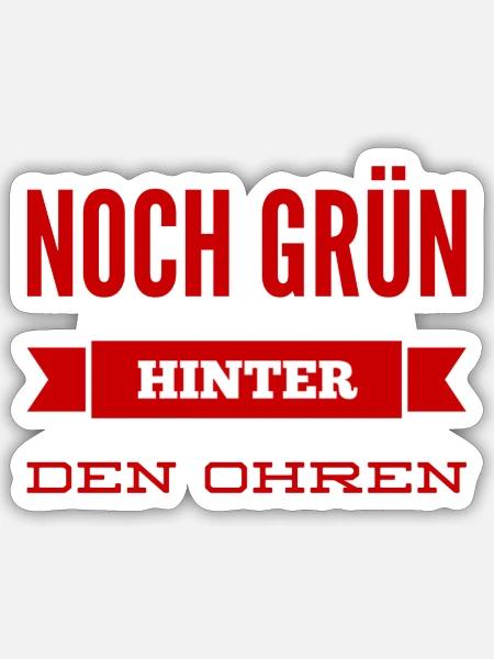 grün hinter den Ohren - Sticker Größe S (10 x 10 cm) - Mattweiß